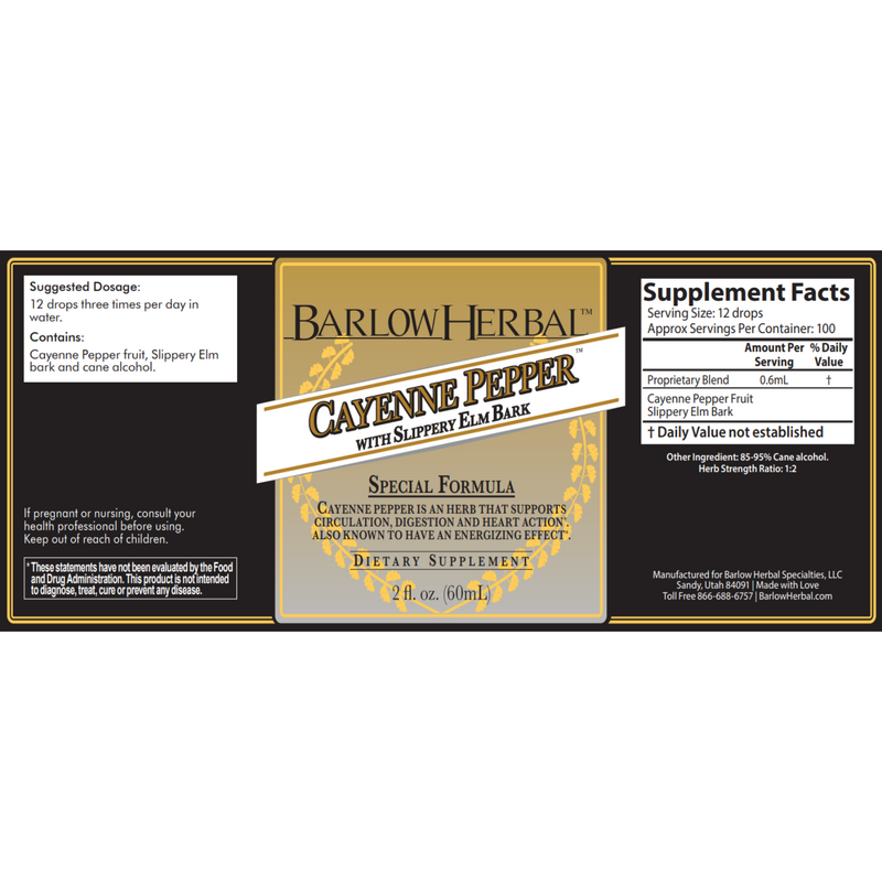 Cayenne Pepper with Slippery Elm Barlow Herbal